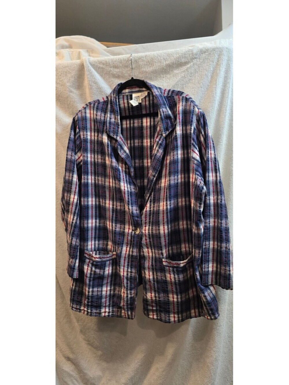 Vintage!! Womens sz 32 Main Street Blues plaid blazer